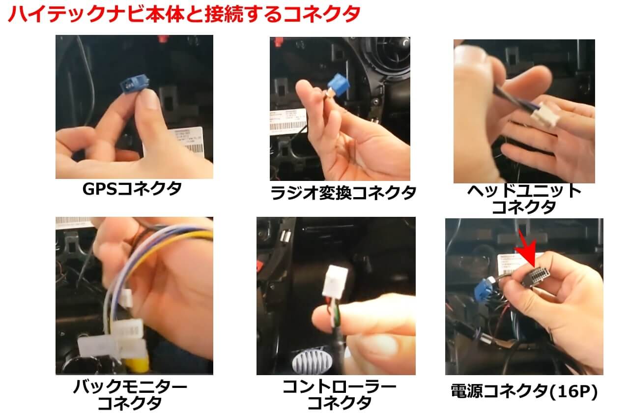 ミニクーパー(MINI)用ハイテックナビ -取り付け方法 ハイテックナビと接続するコネクタ説明