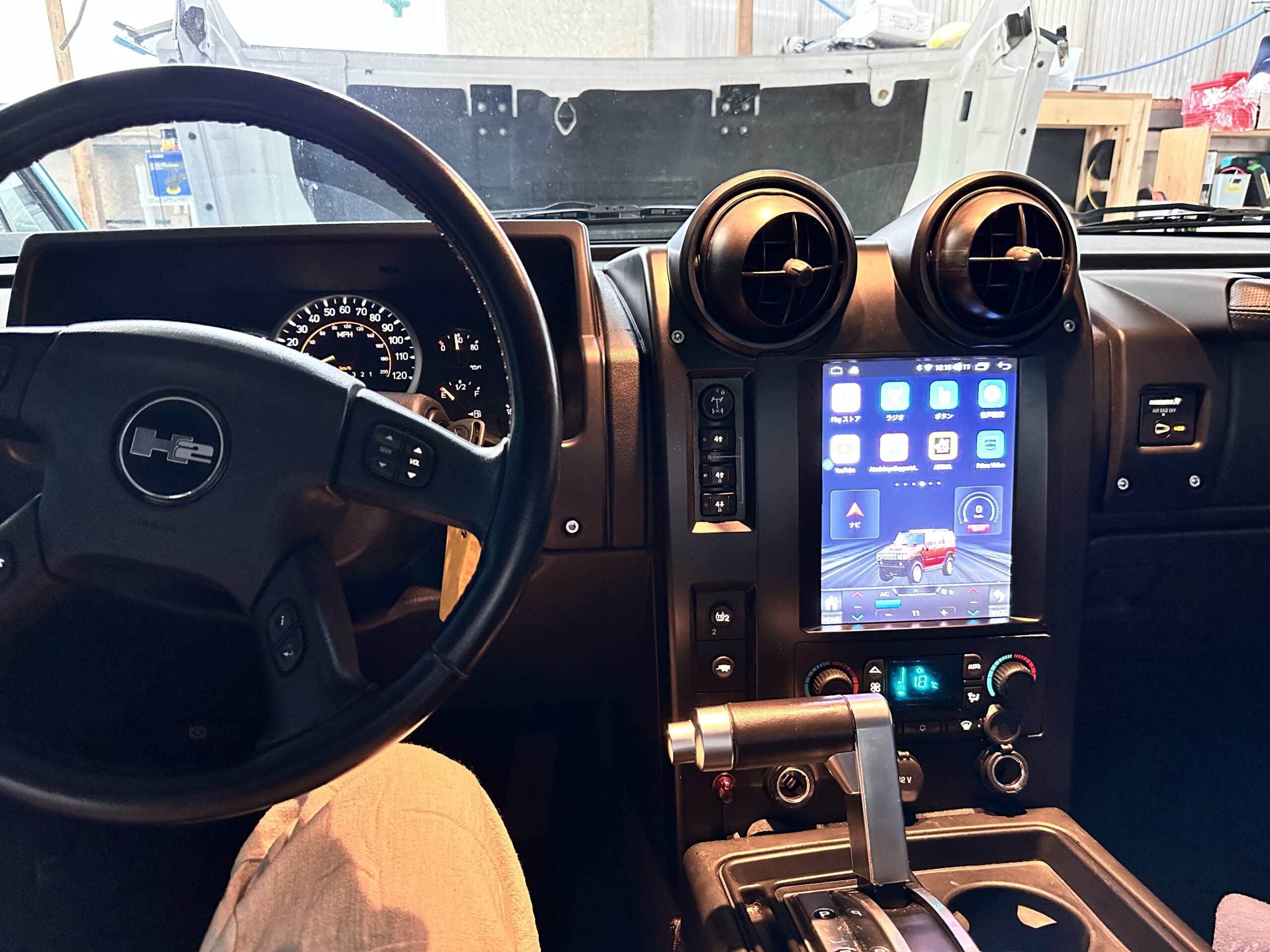 ハマーH2 Androidナビ施工写真 15