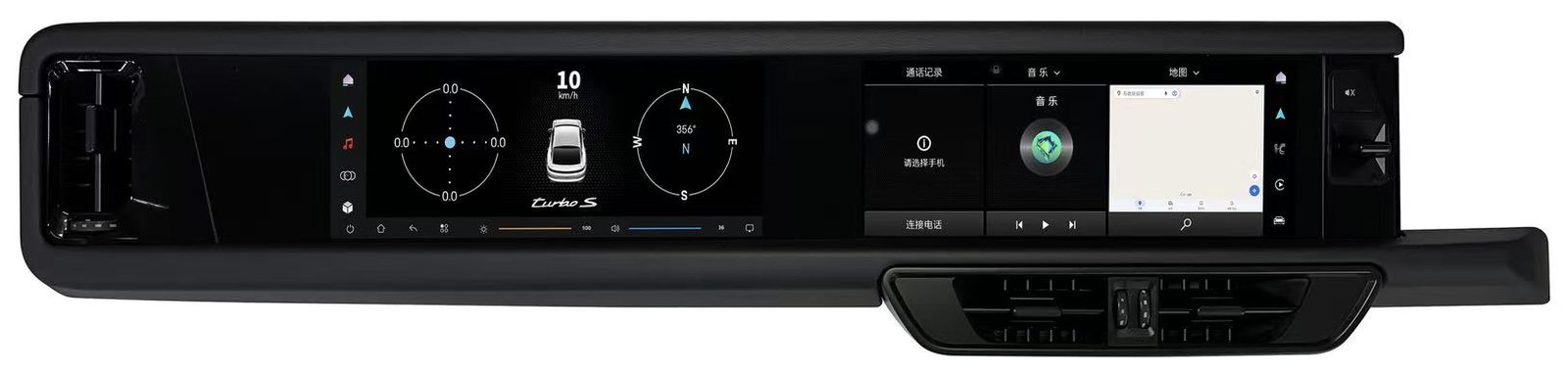 カイエン ナビ交換 ツインモニター カラー ブラック（Black）